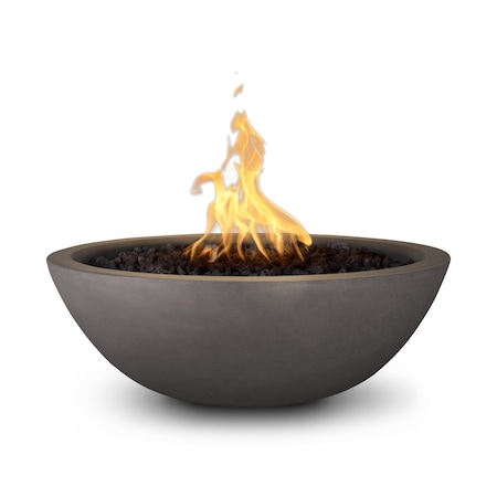 The Outdoor Plus 27 Round Sedona Fire Bowl - GFRC Concrete - Chestnut - Match Lit - Natural Gas OPT-27RFO-CST-NG